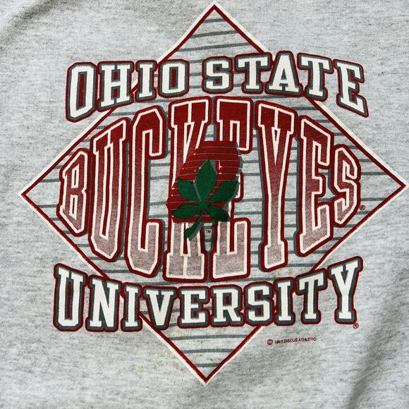 Vintage Ohio State Buckeyes Discus Athletic 90s Crewneck Muscle Sweatshirt 2XL - Picture 2 of 10